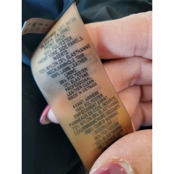 Elie‎ Tahari Lambs leather trim scuba dress Medium - Picture 7 of 8